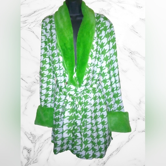 "CHICME" Women's Long Sleeve Houndstooth Print Turndown Collar Outerwear Jacket - Picture 3 of 7